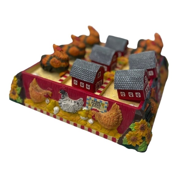 Country Chicken Farm Tic Tac Toe Tabletop Game - Picture 3 of 7